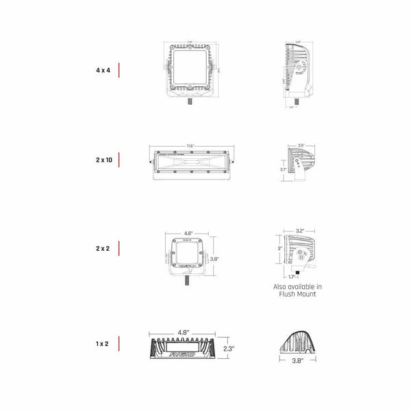 RIGID Scene 1×2 65 Degree DC Power LED Light